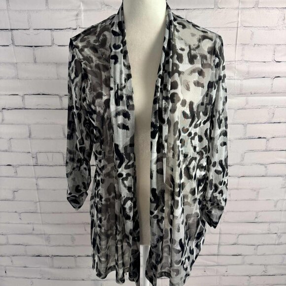 Chico's Sweaters - Chico’s EasyWear Animal Print Sheer Cardigan – Size 3 (XL/16-18)